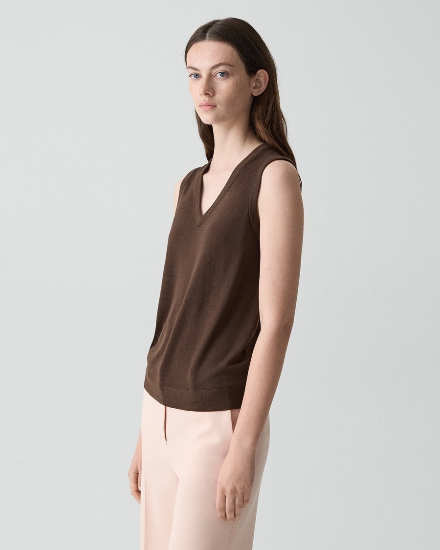 V-Neck Tank Top in Regal Wool