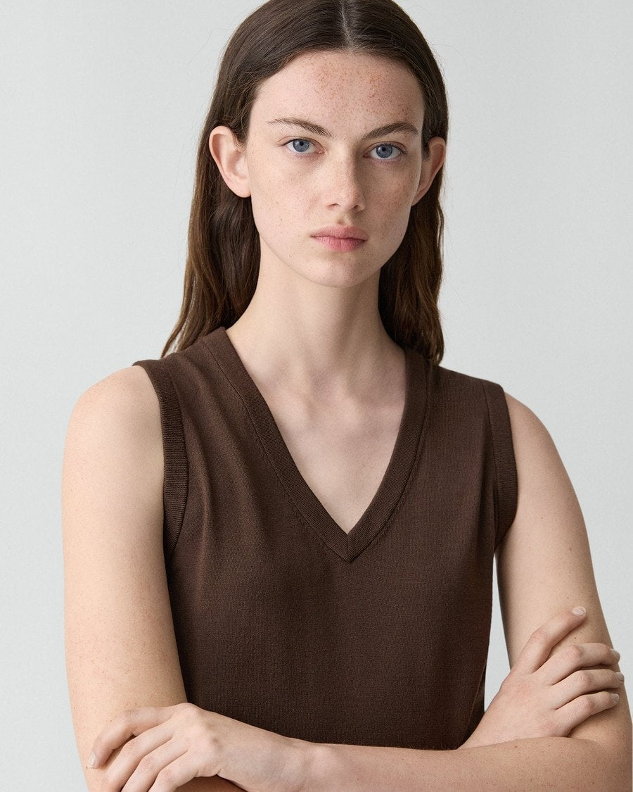 V-Neck Tank Top in Regal Wool