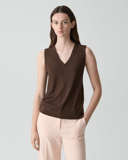 V-Neck Tank Top in Regal Wool