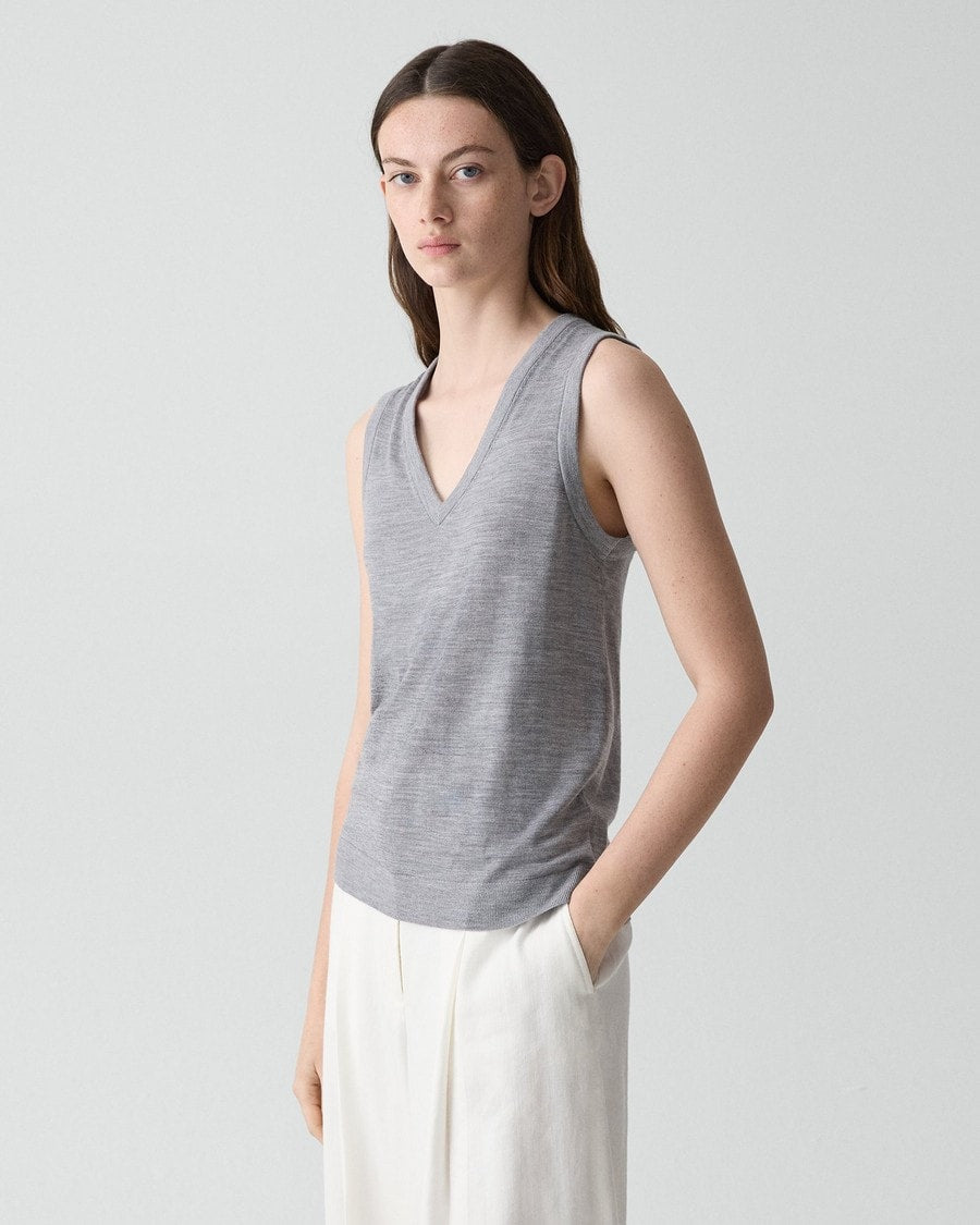 V-Neck Tank Top in Regal Wool