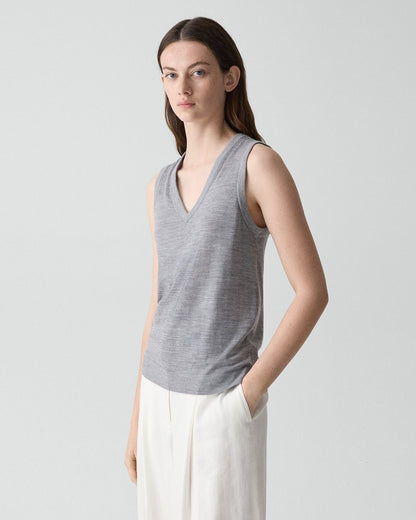 V-Neck Tank Top in Regal Wool
