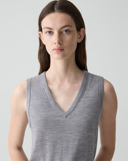 V-Neck Tank Top in Regal Wool