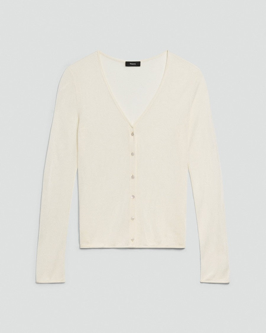 Semi-Sheer Cardigan in Lustrous Viscose