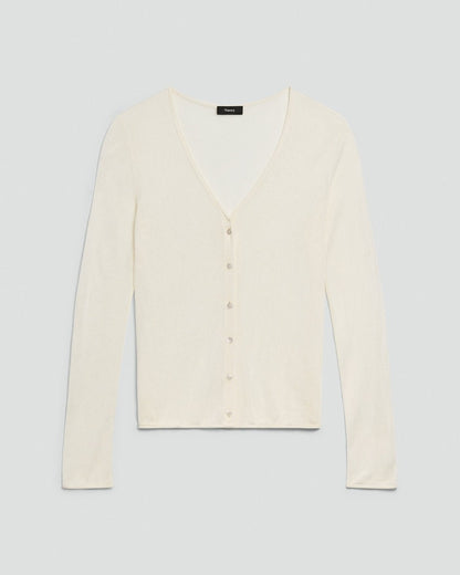Semi-Sheer Cardigan in Lustrous Viscose