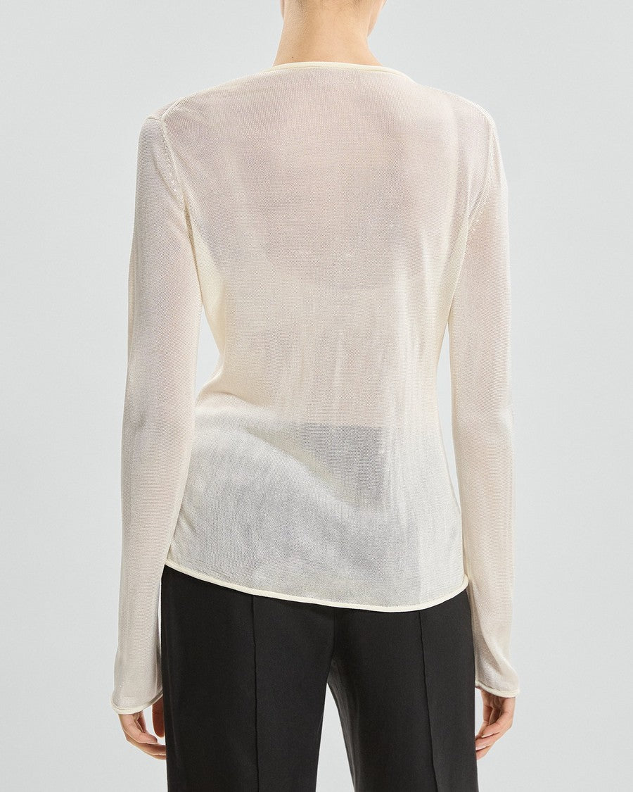 Semi-Sheer Cardigan in Lustrous Viscose