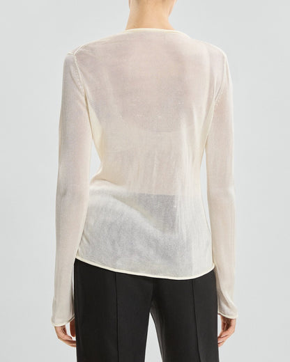 Semi-Sheer Cardigan in Lustrous Viscose