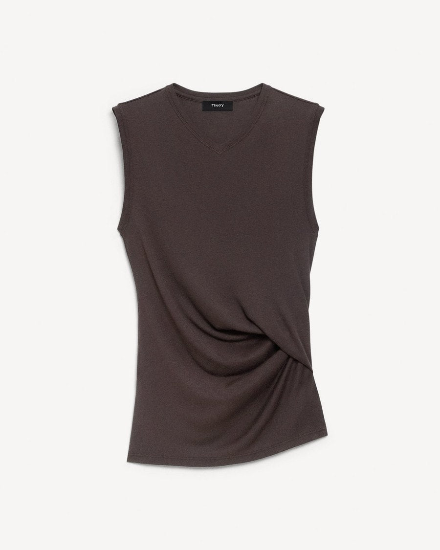 V-Neck Tank Top in Soft Rib