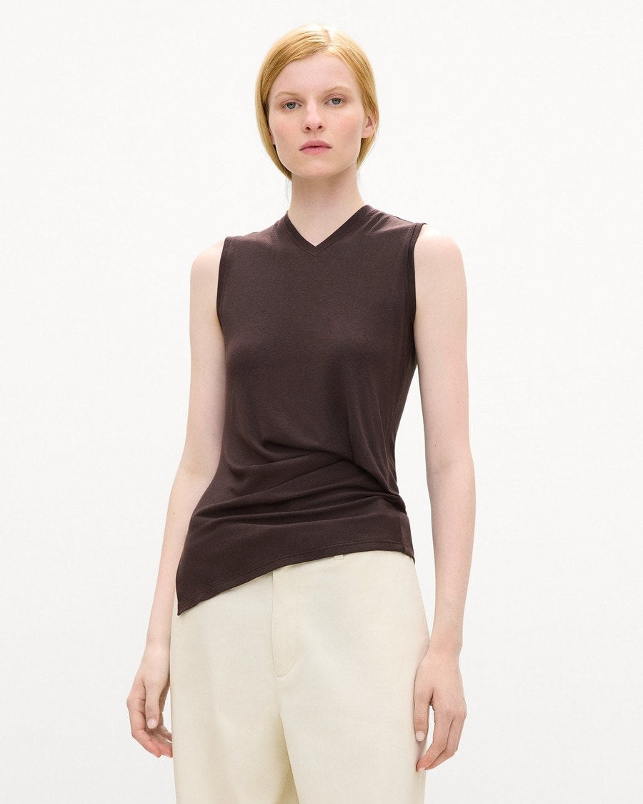 V-Neck Tank Top in Soft Rib
