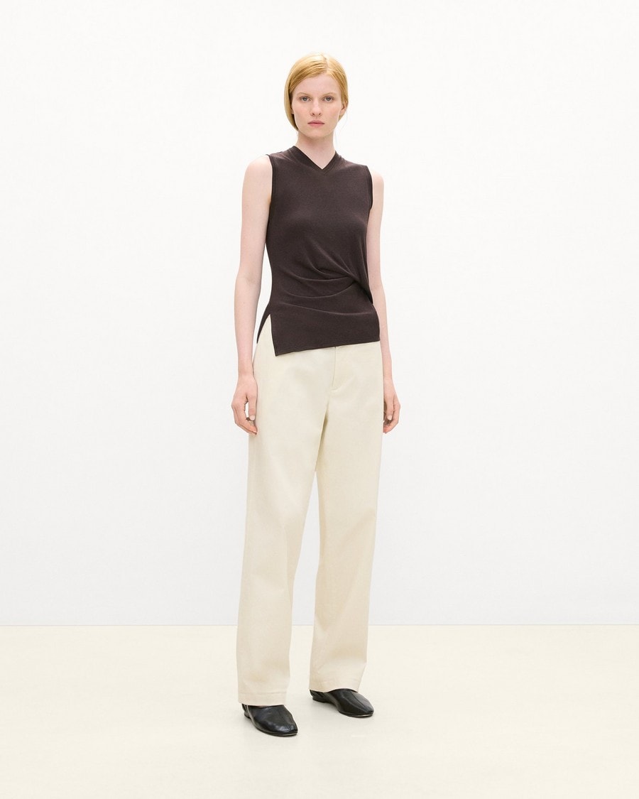 V-Neck Tank Top in Soft Rib