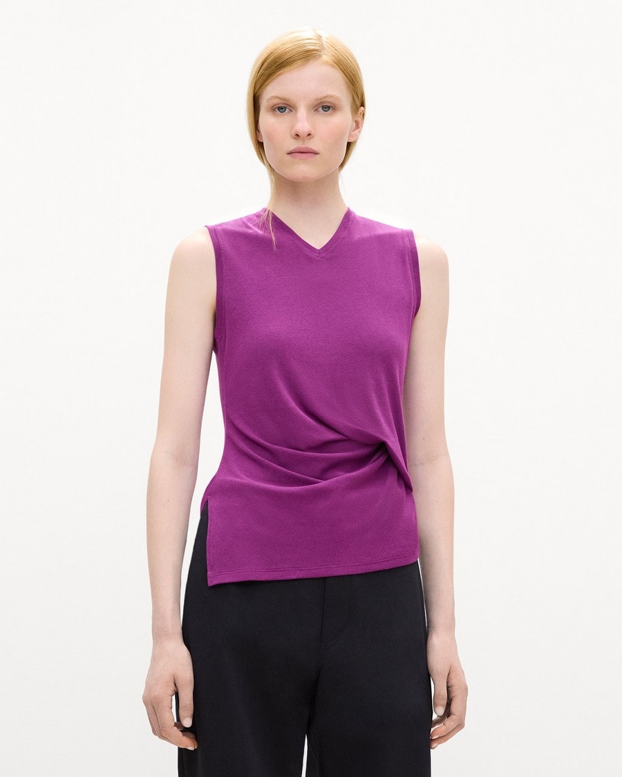 V-Neck Tank Top in Soft Rib