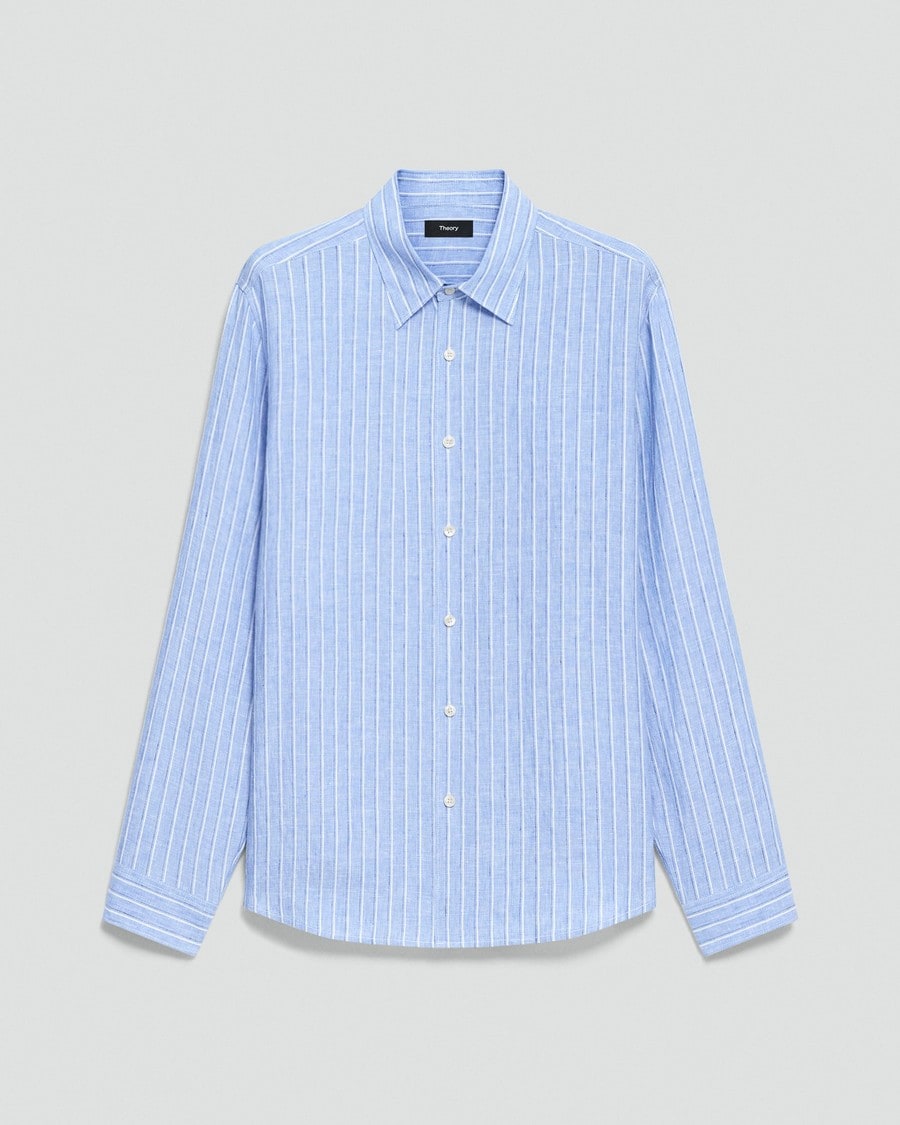 Irving Shirt in Relaxed Linen Stripe