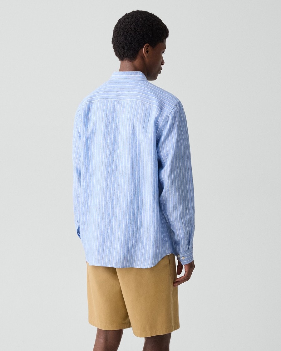 Irving Shirt in Relaxed Linen Stripe