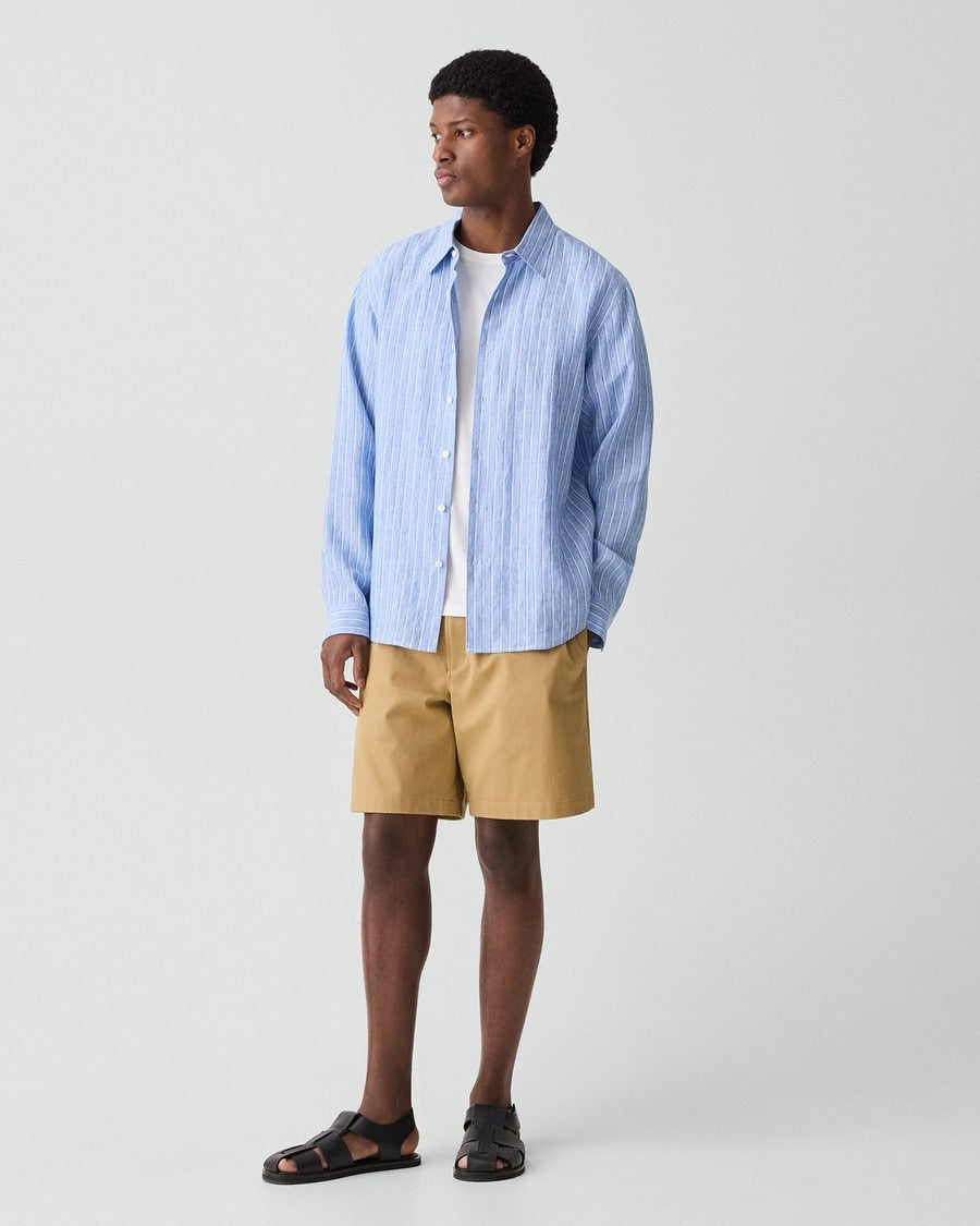 Irving Shirt in Relaxed Linen Stripe