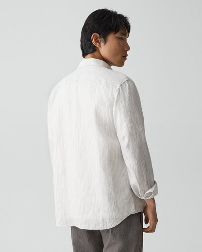 Irving Shirt in Relaxed Linen Stripe