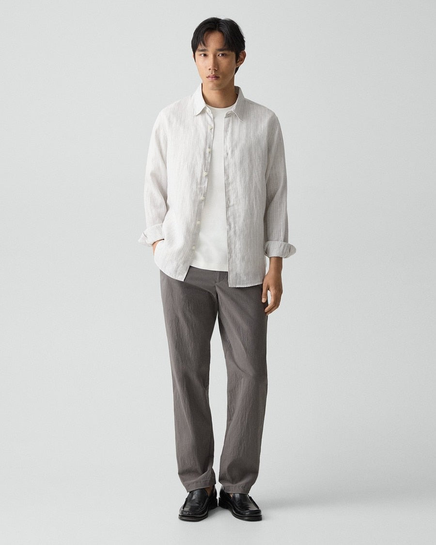 Irving Shirt in Relaxed Linen Stripe