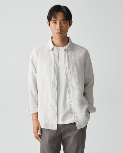 Irving Shirt in Relaxed Linen Stripe