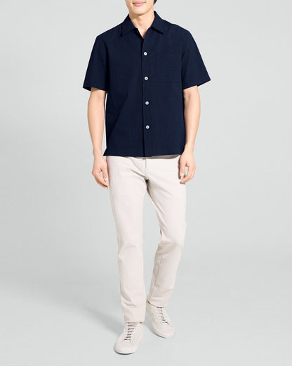 Short-Sleeve Shirt in Textured Stretch Cotton