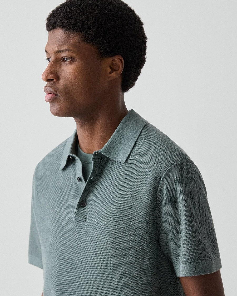 Polo Shirt in Silk-Cotton