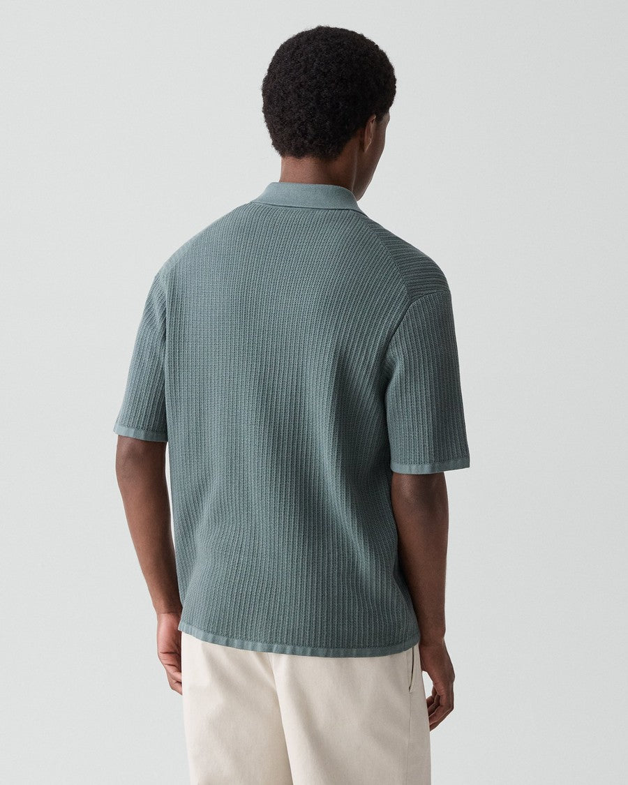 Mesh Button-Up Shirt in Cotton