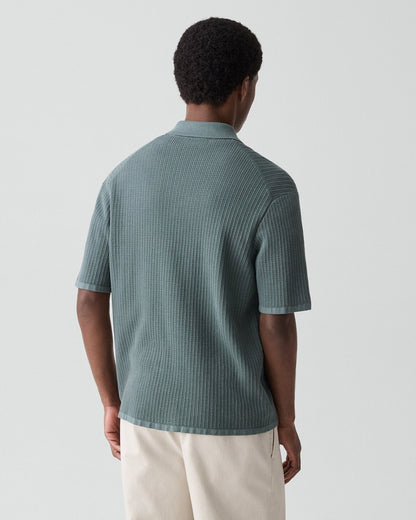 Mesh Button-Up Shirt in Cotton