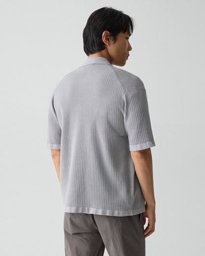 Mesh Button-Up Shirt in Cotton