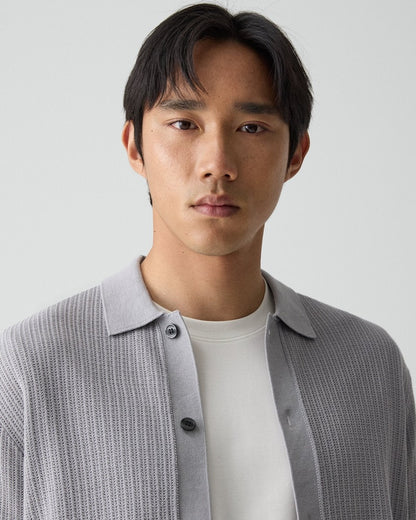 Mesh Button-Up Shirt in Cotton