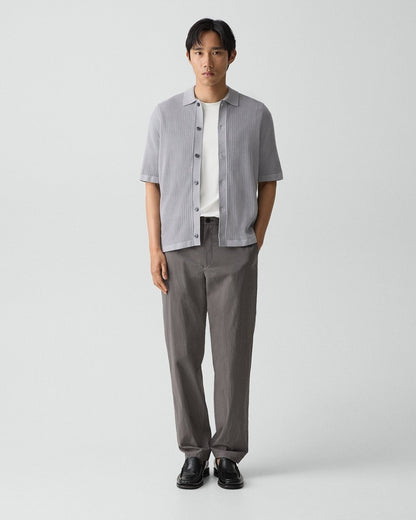 Mesh Button-Up Shirt in Cotton