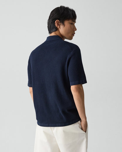 Mesh Button-Up Shirt in Cotton