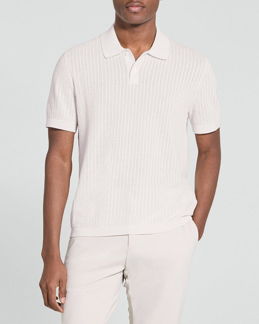 Cable-Knit Polo Shirt in Cotton