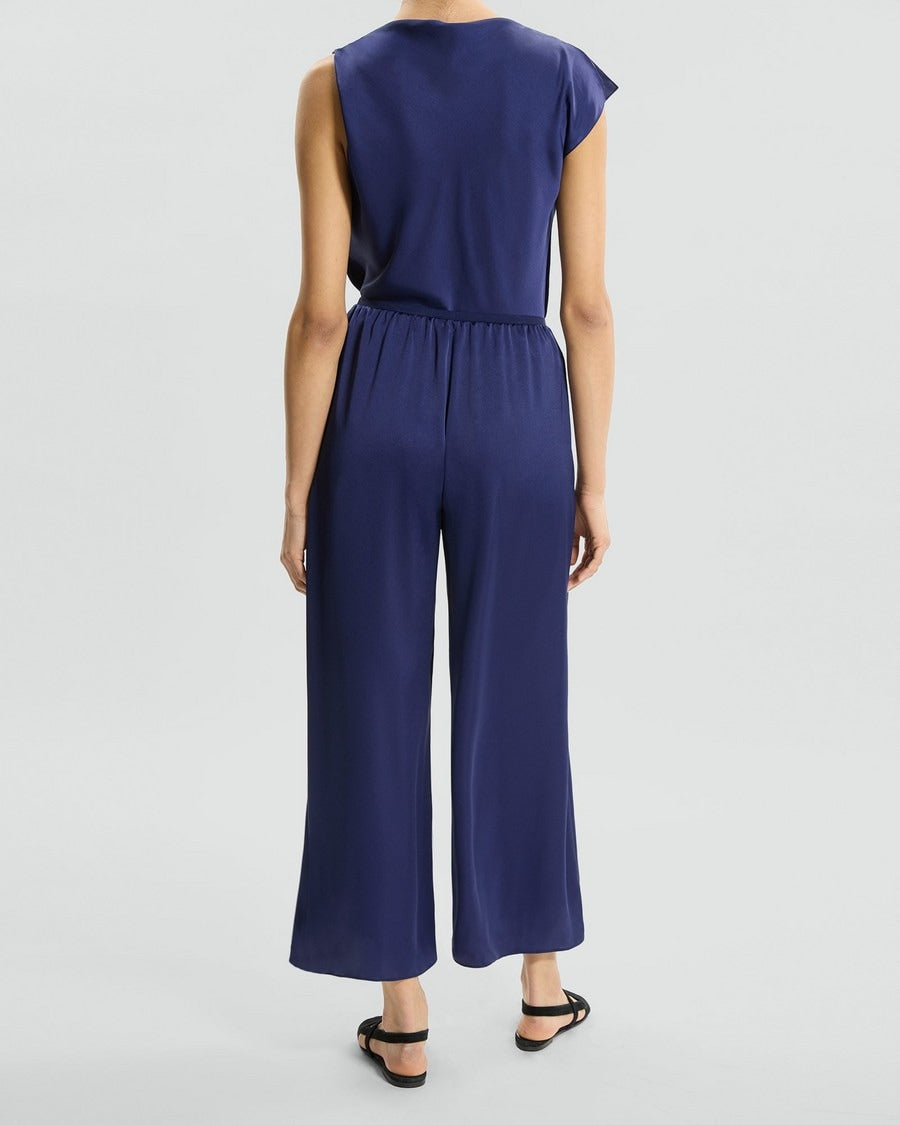 Cropped Fluid Pant in Crushed Satin