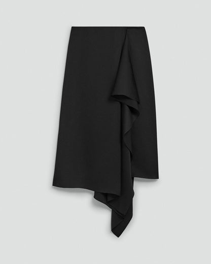 Draped Sarong Skirt in Crushed Satin