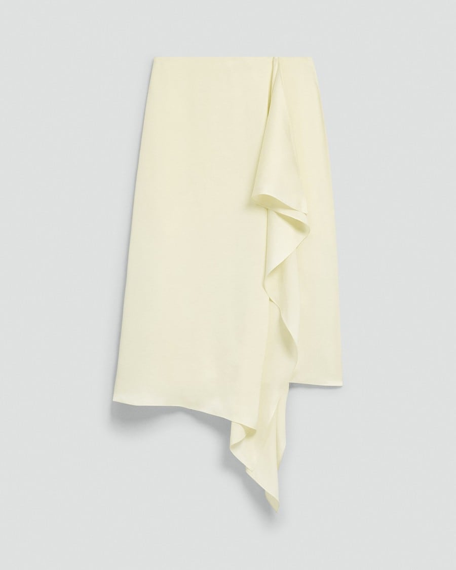 Draped Sarong Skirt in Crushed Satin