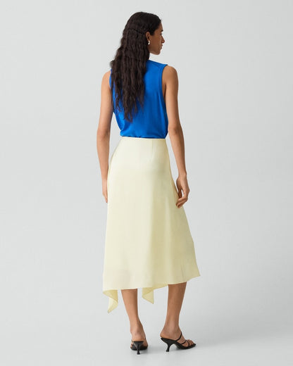 Draped Sarong Skirt in Crushed Satin