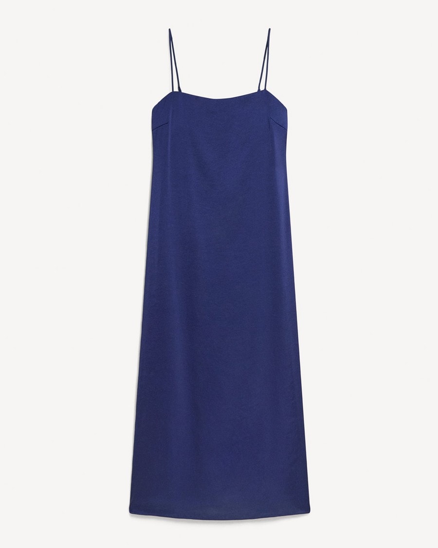 Strapless Maxi Dress in Crushed Satin