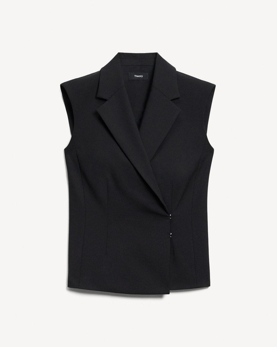 Asymmetrical Vest in Good Wool