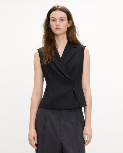 Asymmetrical Vest in Good Wool