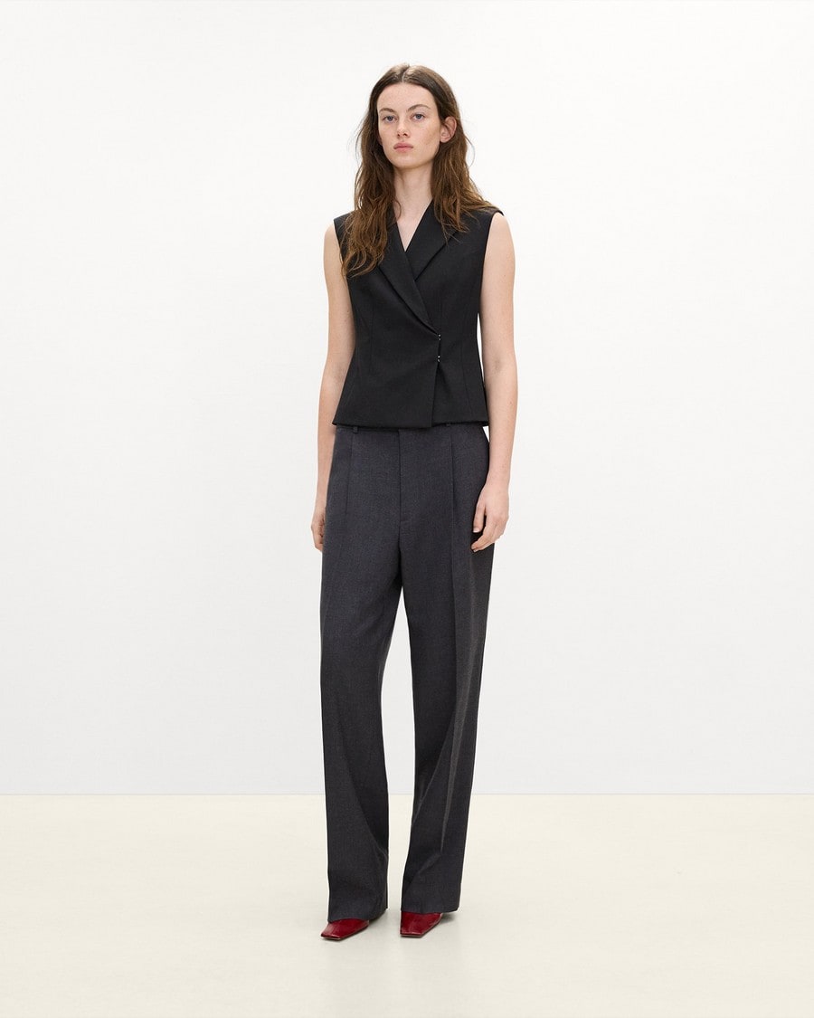 Asymmetrical Vest in Good Wool