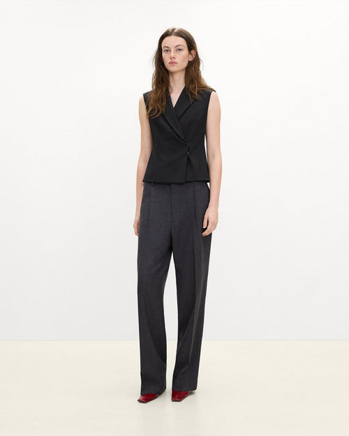 Asymmetrical Vest in Good Wool