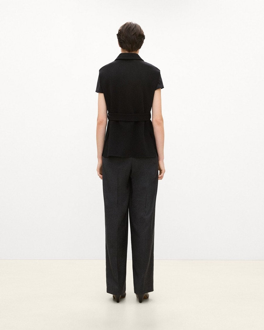 Belted Vest in Double-Face Wool-Cashmere
