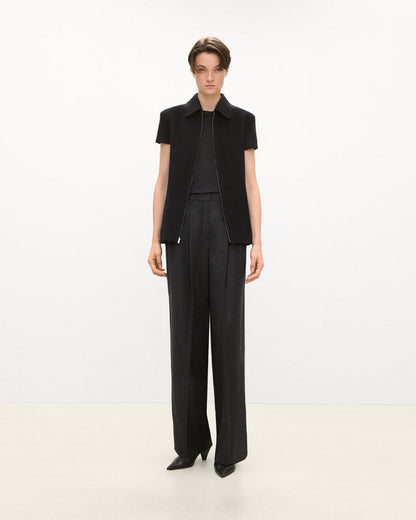 Belted Vest in Double-Face Wool-Cashmere