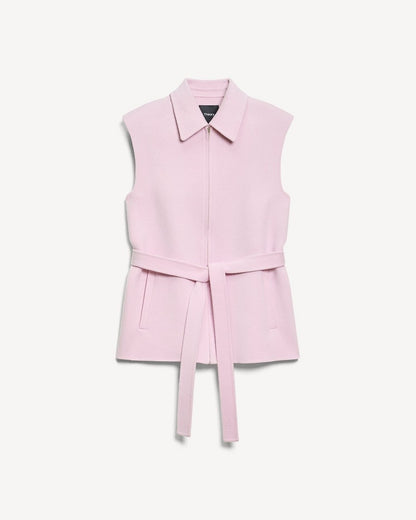 Belted Vest in Double-Face Wool-Cashmere