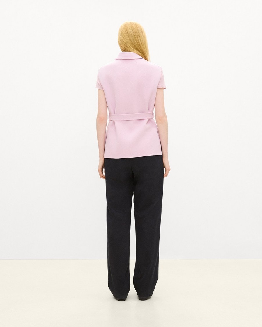 Belted Vest in Double-Face Wool-Cashmere