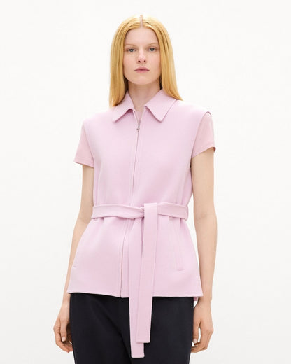 Belted Vest in Double-Face Wool-Cashmere