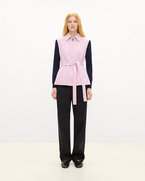 Belted Vest in Double-Face Wool-Cashmere