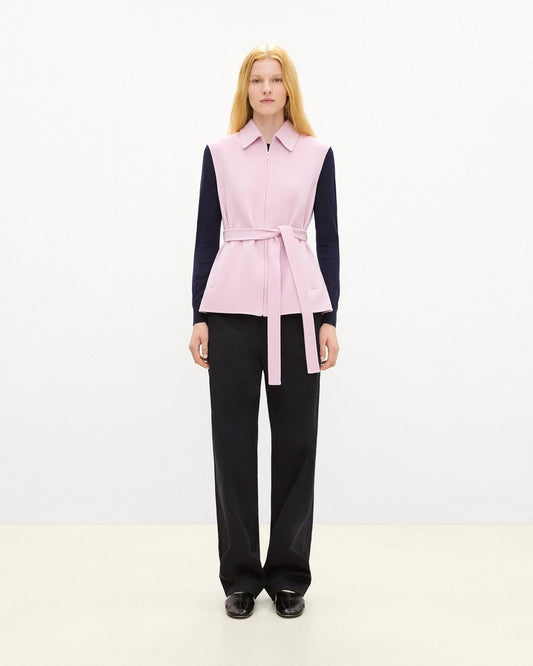 Belted Vest in Double-Face Wool-Cashmere