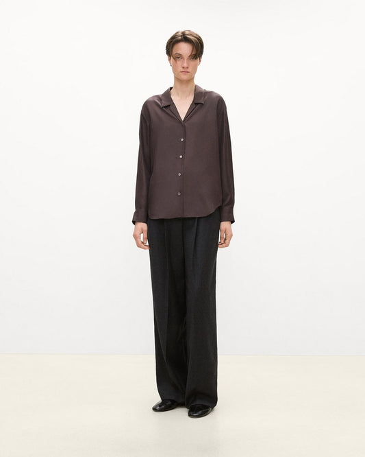 Boxy Button-Up Shirt in Mod Silk Twill