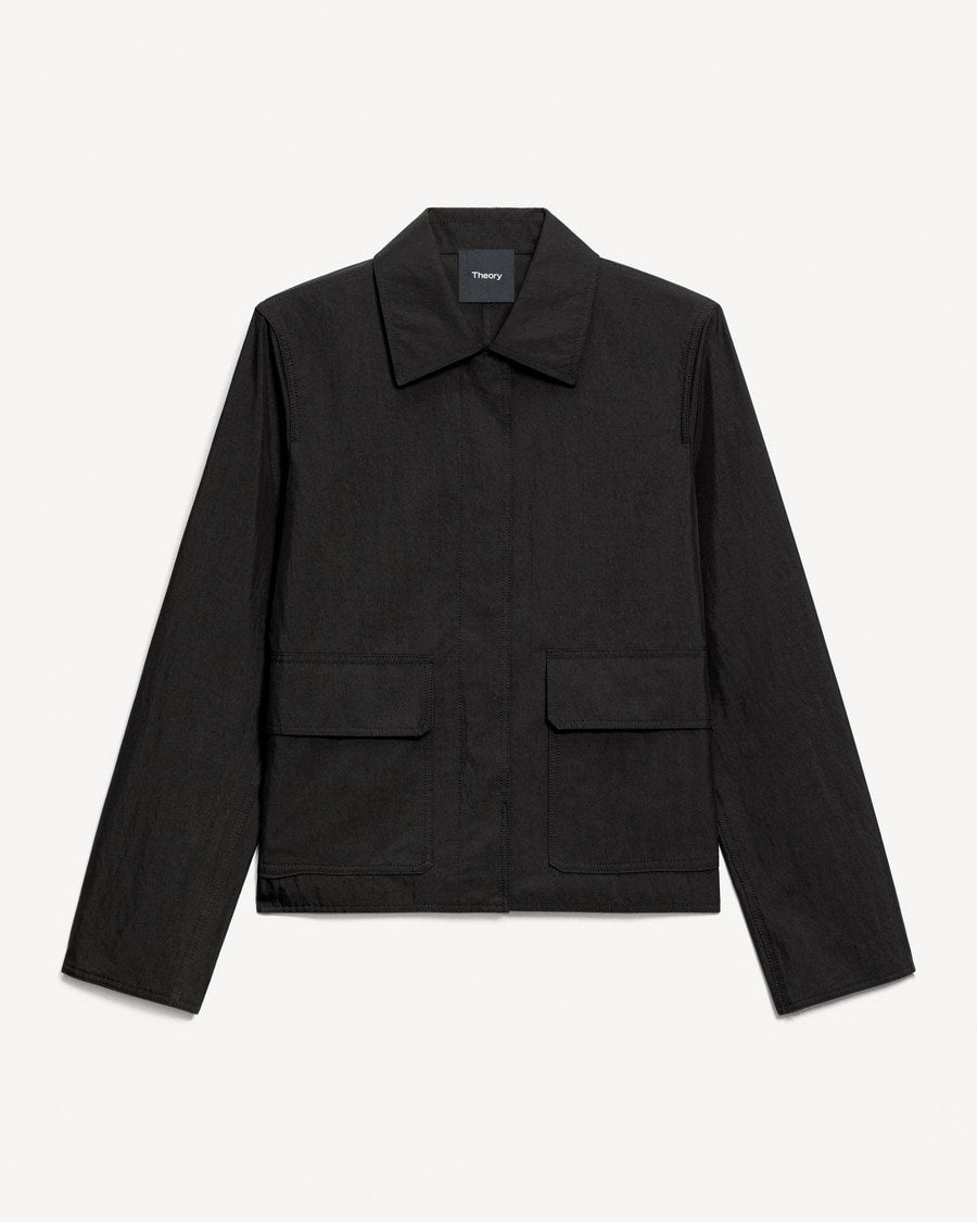 Boxy Patch Pocket Jacket in Trench Cotton