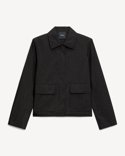Boxy Patch Pocket Jacket in Trench Cotton