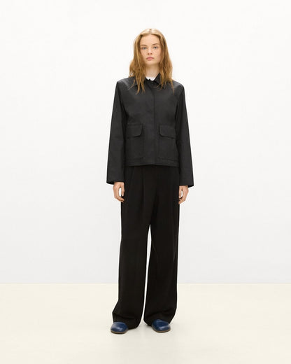 Boxy Patch Pocket Jacket in Trench Cotton