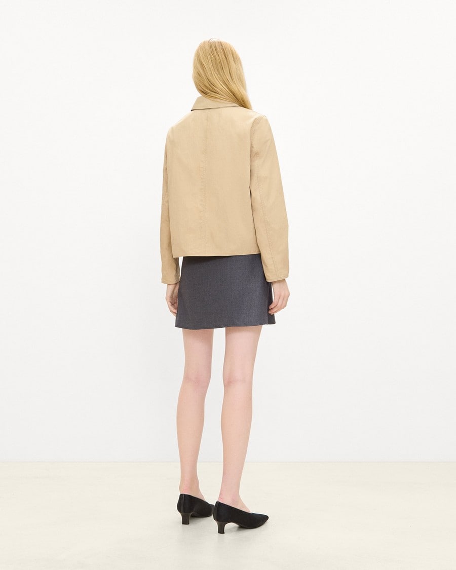 Boxy Patch Pocket Jacket in Trench Cotton